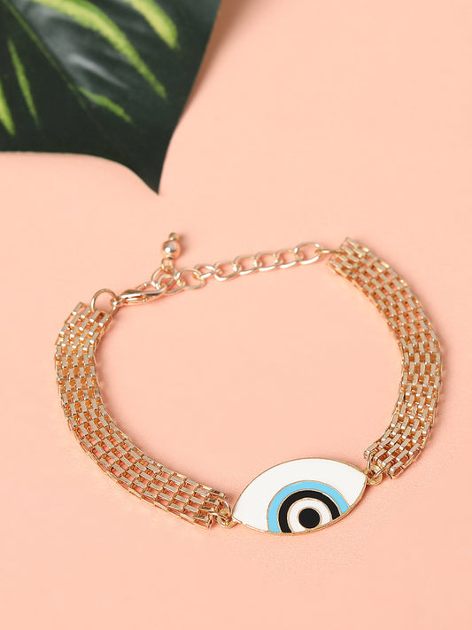 Blueberry Eveil Eye gold plated chain bracelet