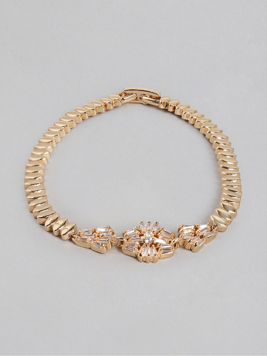 Blueberry gold plated crystal stone embellished bracelet