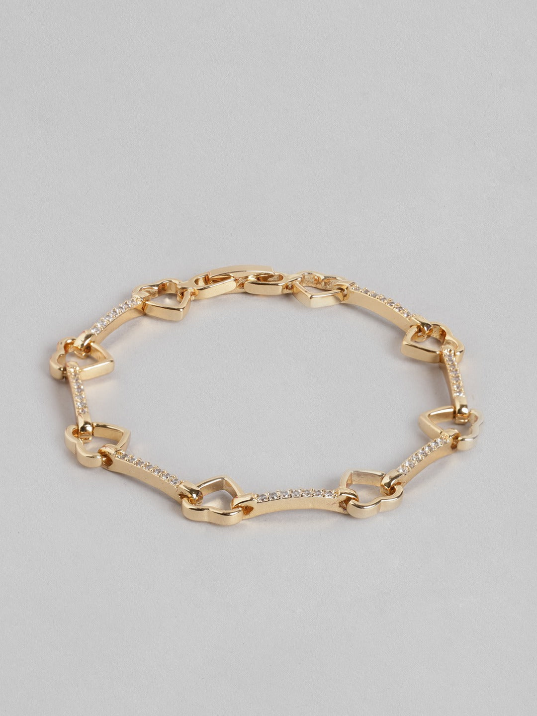 Blueberry gold plated heart stone detailing bracelet