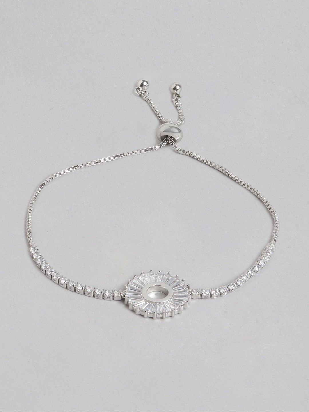 Blueberry silver stone embellished chain bracelet