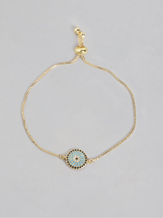 Blueberry gold plated Evil eye chain bracelet