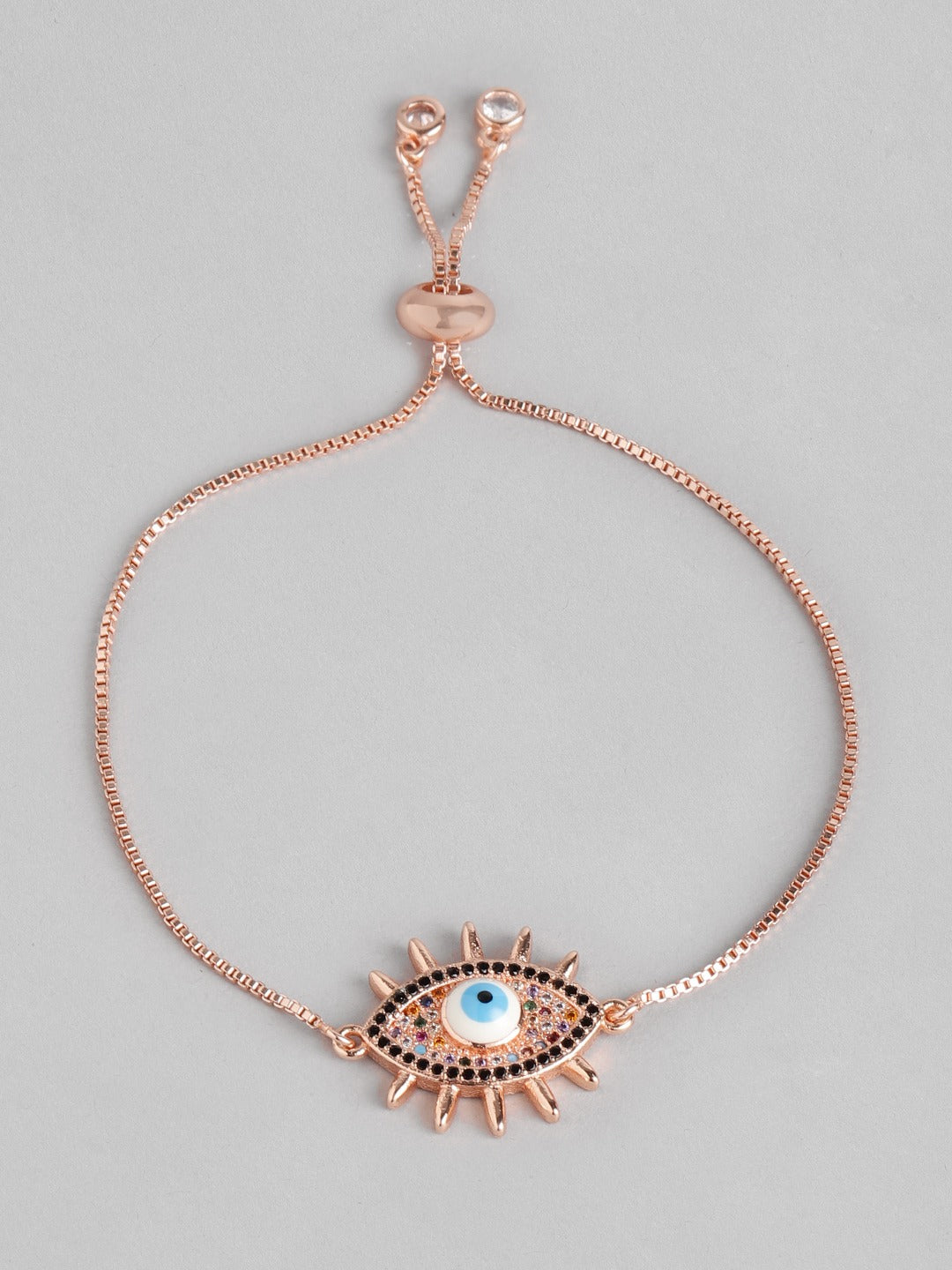 Blueberry rose gold plated Evil eye chain bracelet