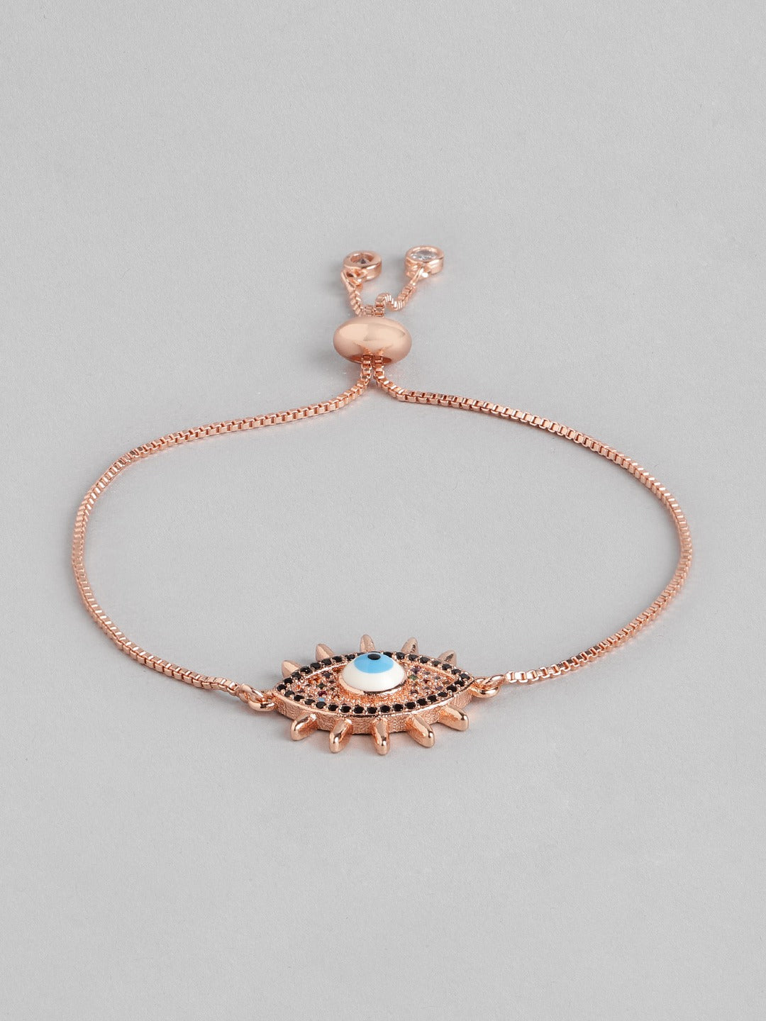 Blueberry rose gold plated Evil eye chain bracelet