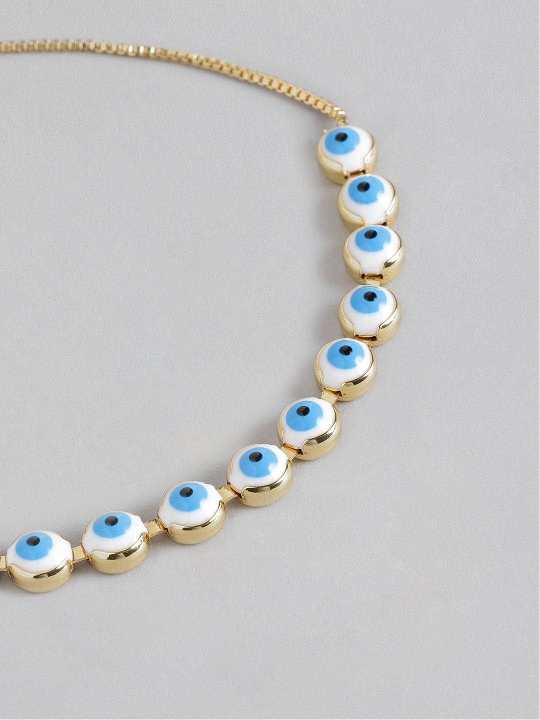 Blueberry Evil Eye beaded gold plated bracelet