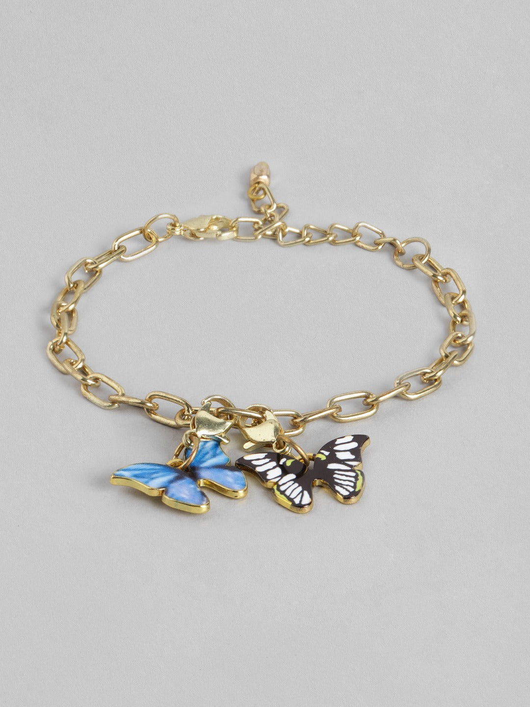 Blueberry butterfly pendant chain bracelet