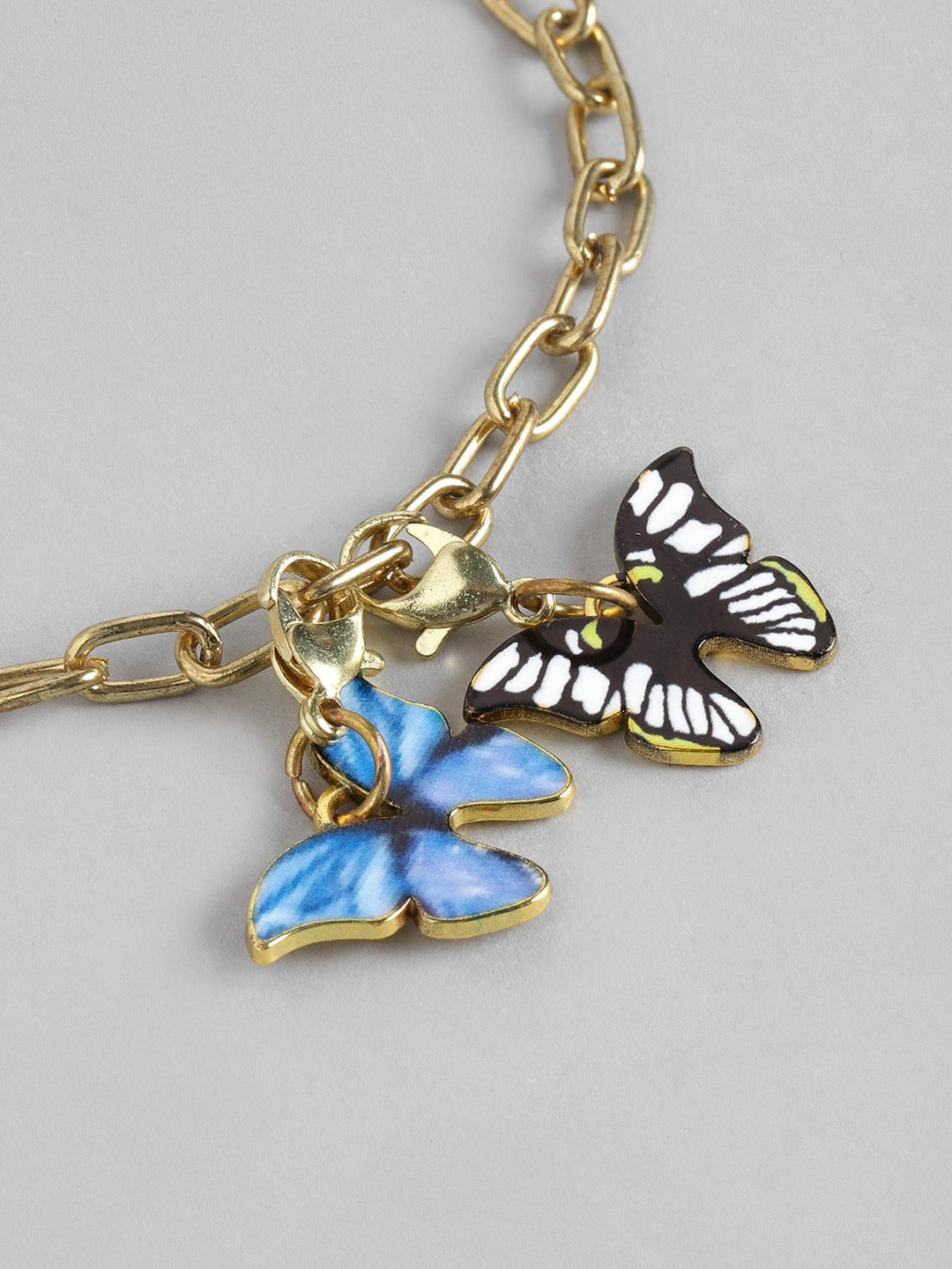 Blueberry butterfly pendant chain bracelet
