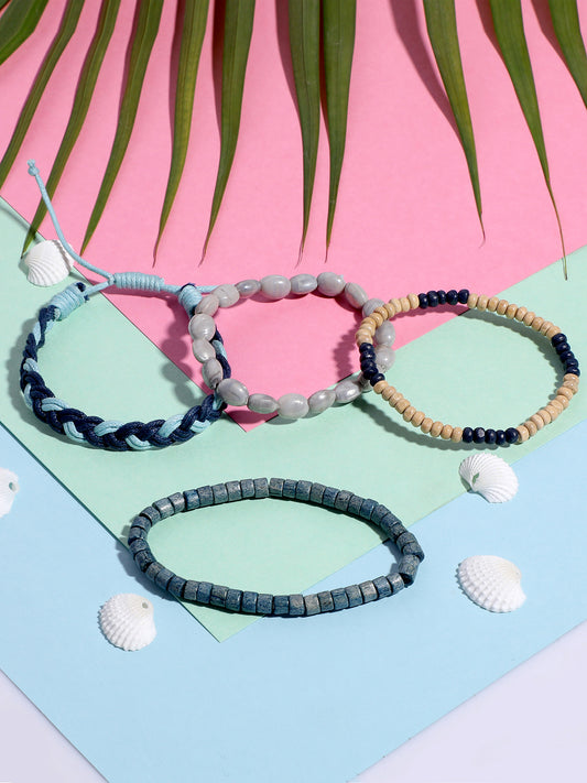 Lazy Panda set of 4 multi coloured beads bracelets