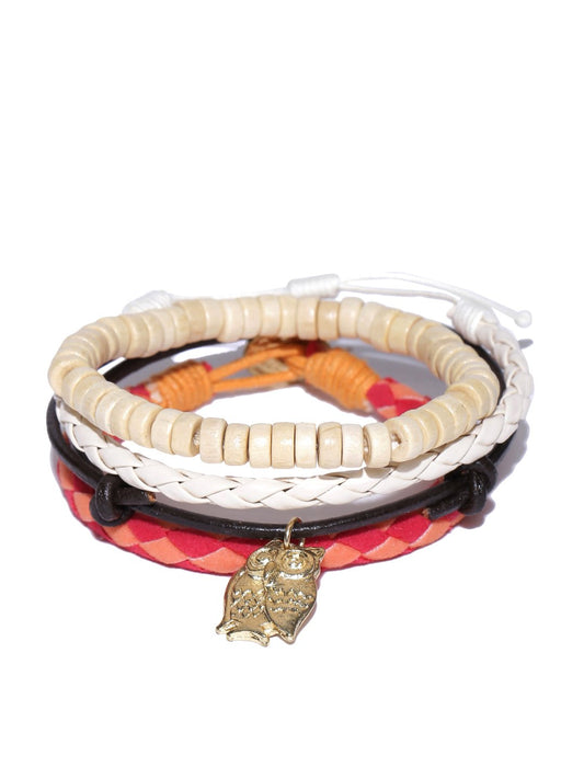 Lazy panda men set of 4 bracelets-onesize-cream