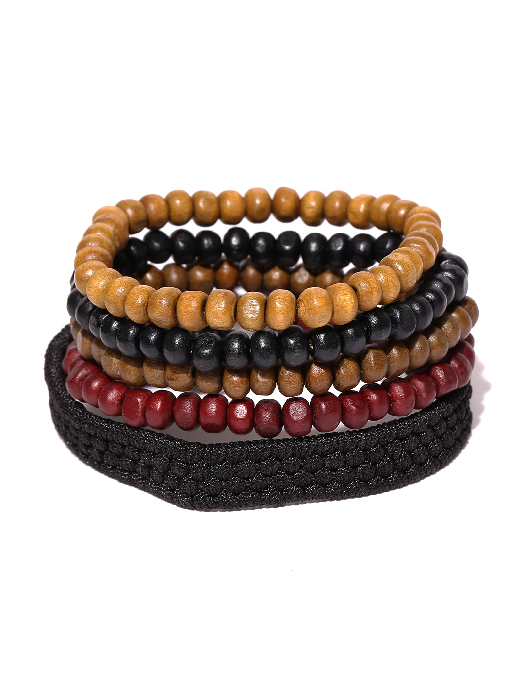 Multicolour Beaded Braided Bracelets (Set of 5)