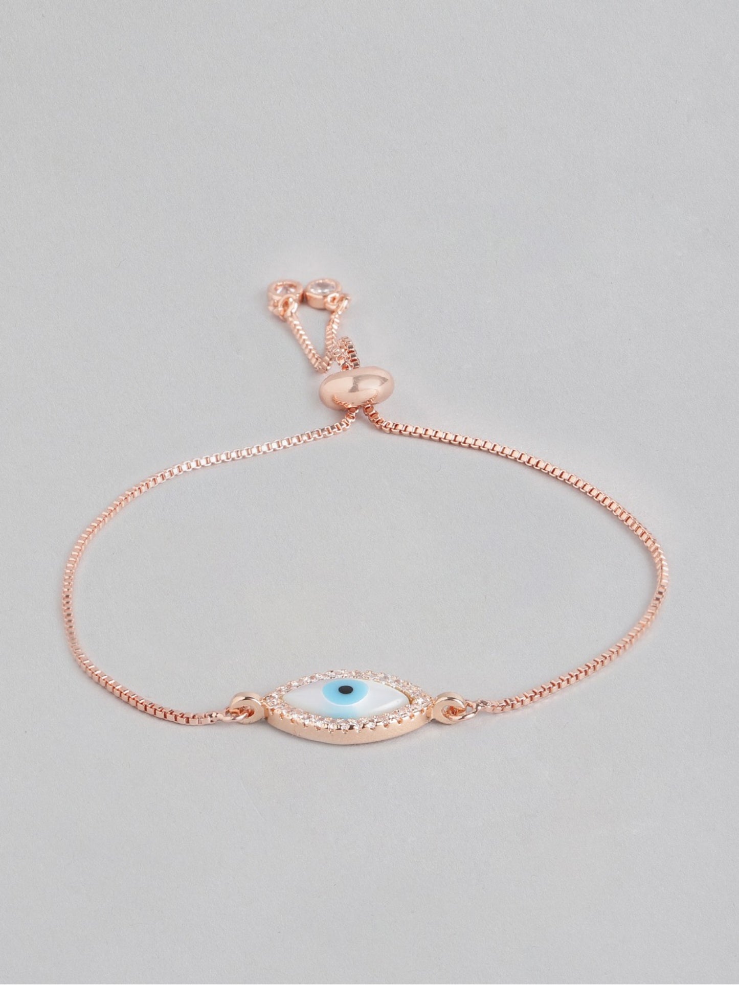 Blueberry rose gold plated Evil eye chain bracelet