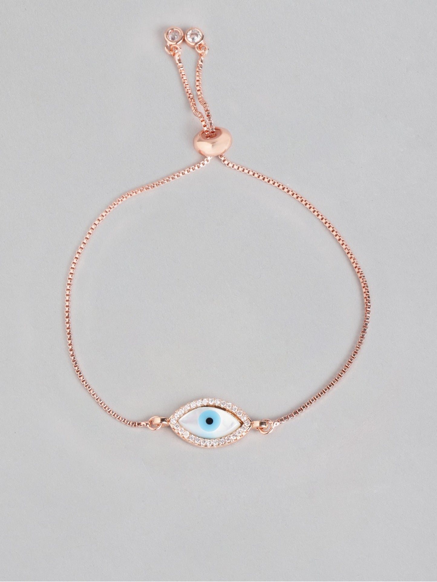 Blueberry rose gold plated Evil eye chain bracelet