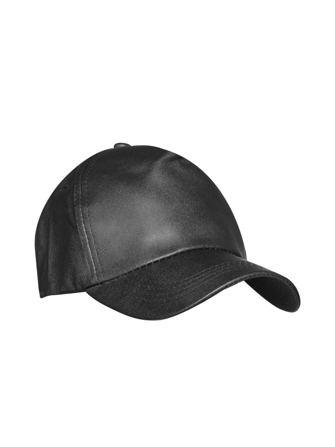 Lazy panda black synthetic leather baseball cap