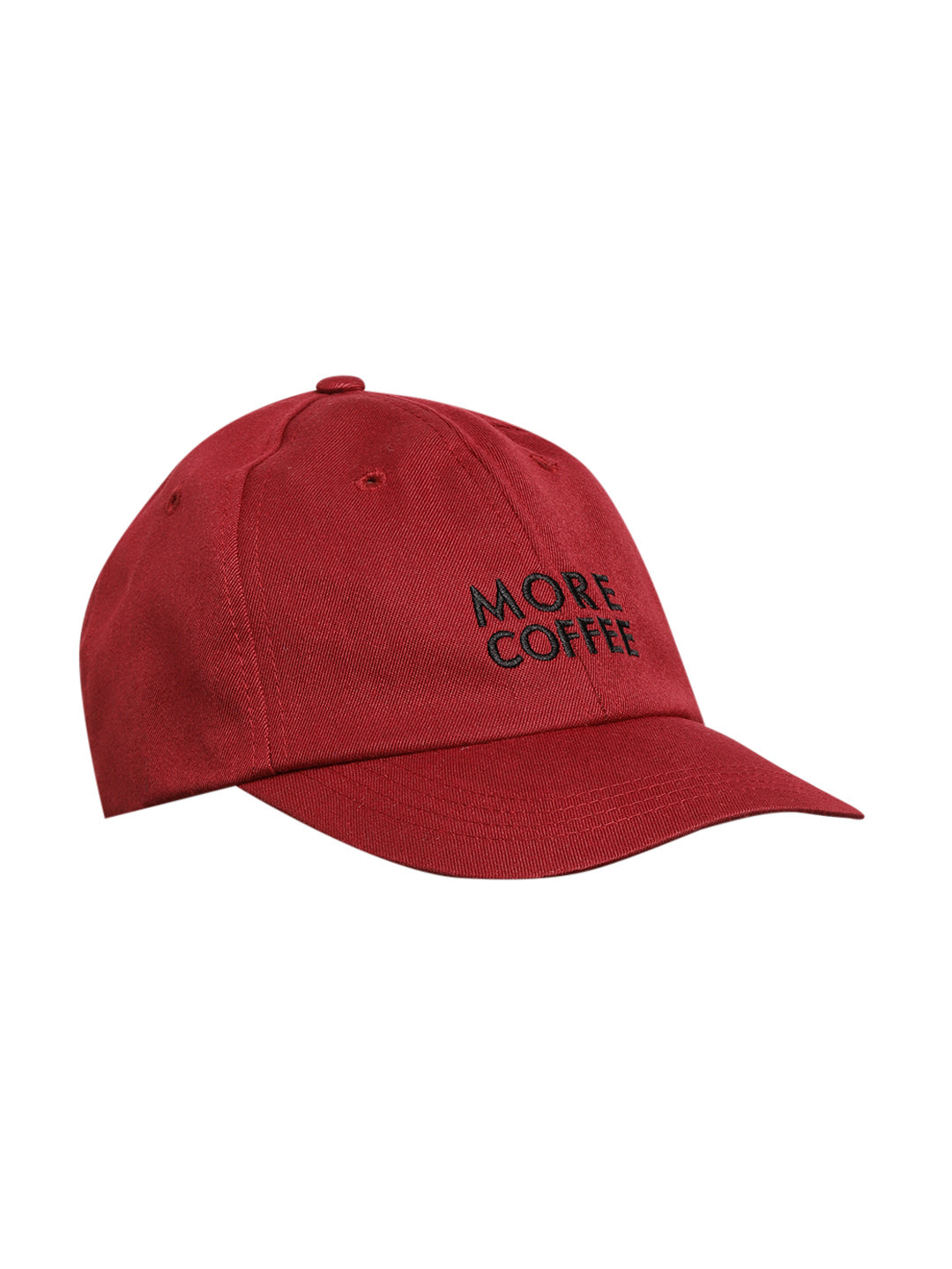 Maroon more coffee embriodery detailing baseball cap