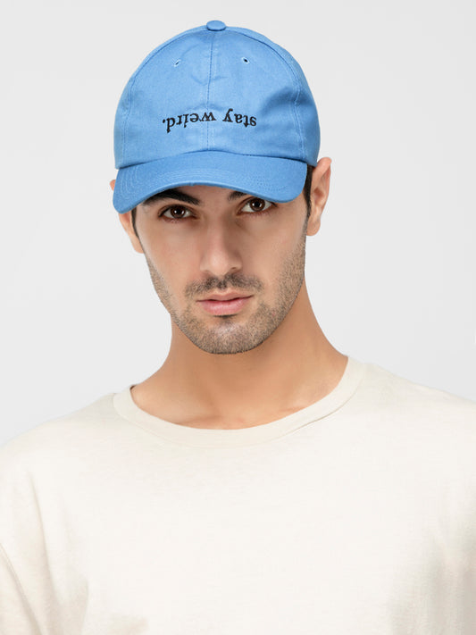 Sky blue stay weired embriodery detailing baseball cap