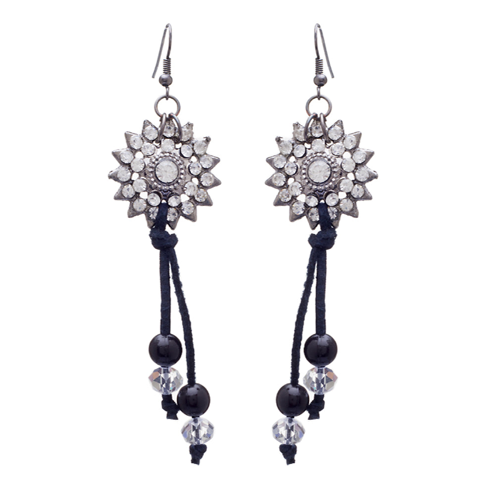 Blueberry silver plated beads detailing drop earring