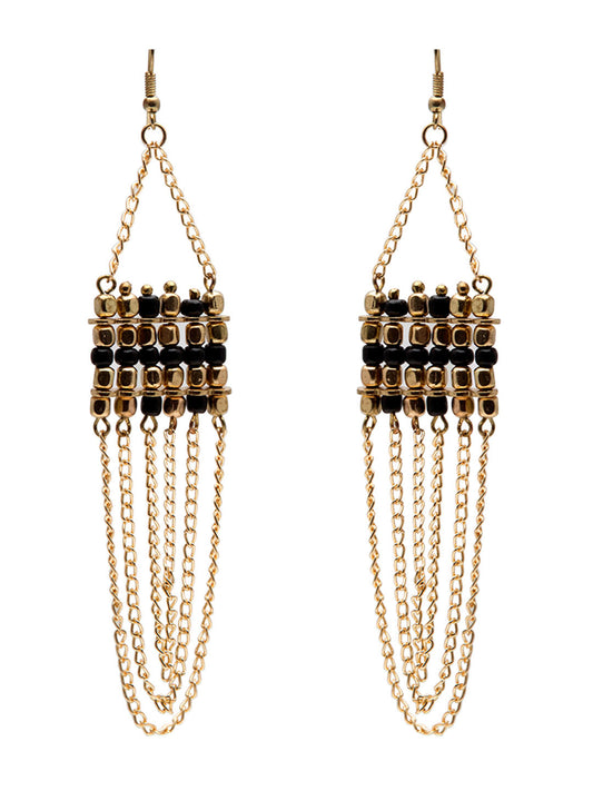 Blueberry gold plated ball chain drop earring