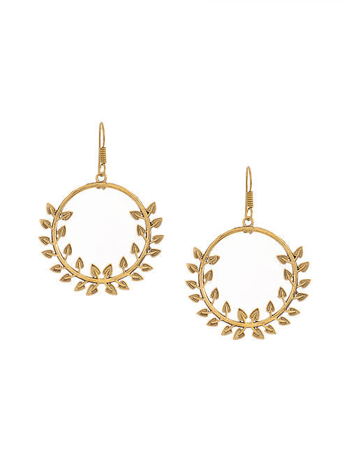 Blueberry gold plated metal detailing drop earring