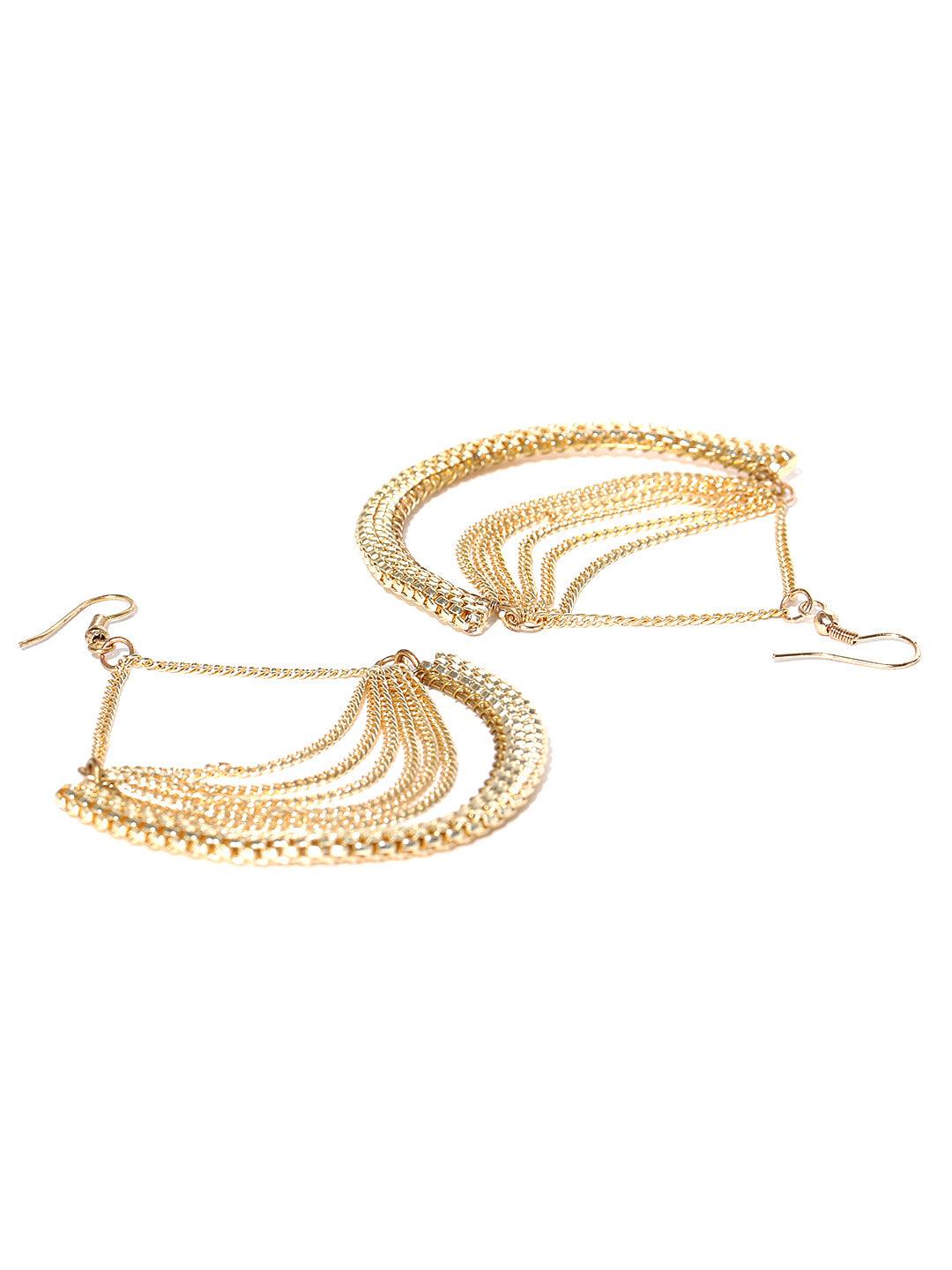 Elegant multi layer chain drop earrings