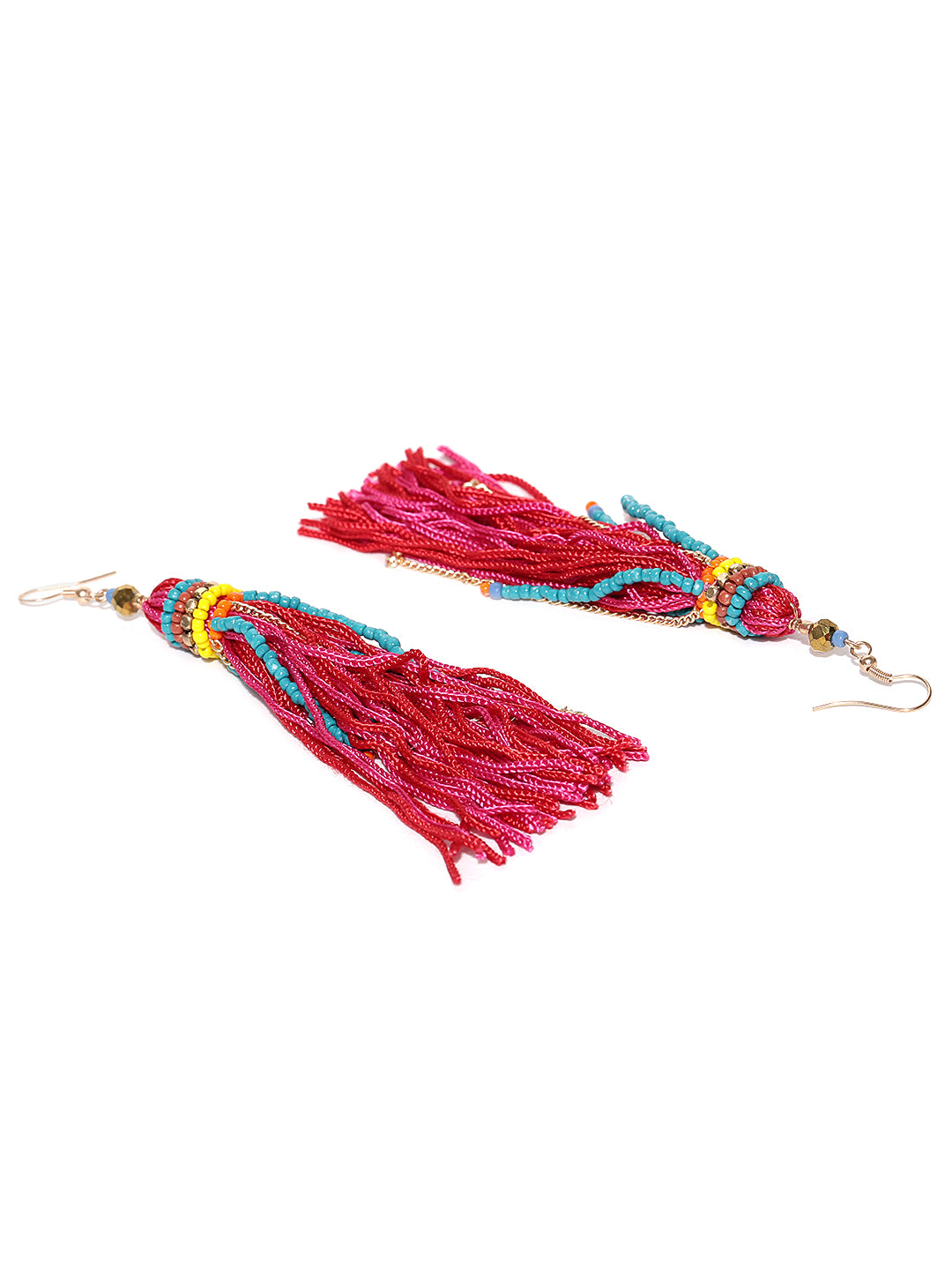 Blueberry set of 2 tassel earrings-onesize-pink