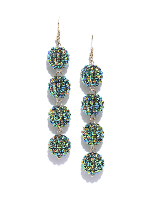 Blueberry disco ball drop earrings