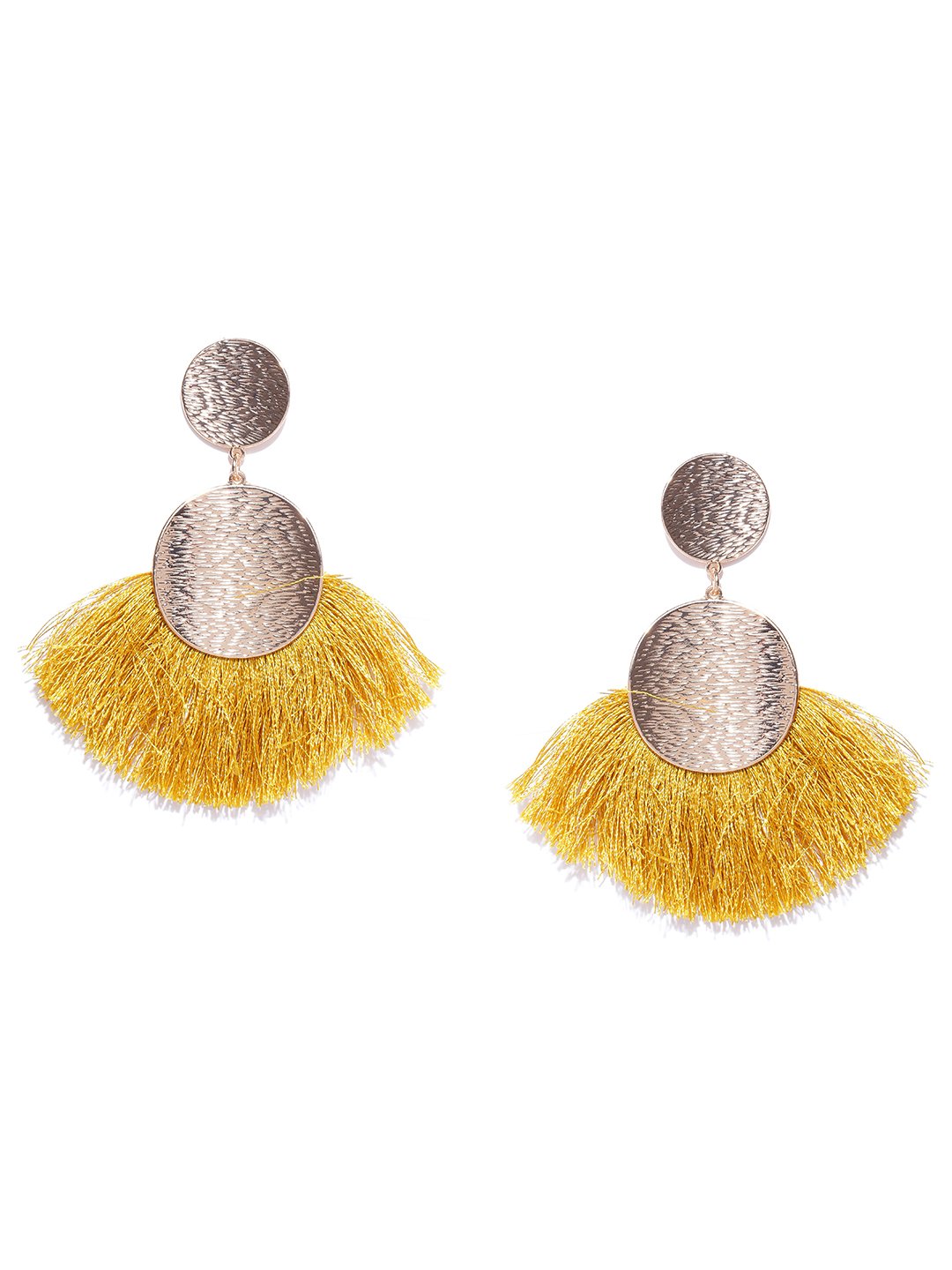 Blueberry gold and yellow fringes drop earrings