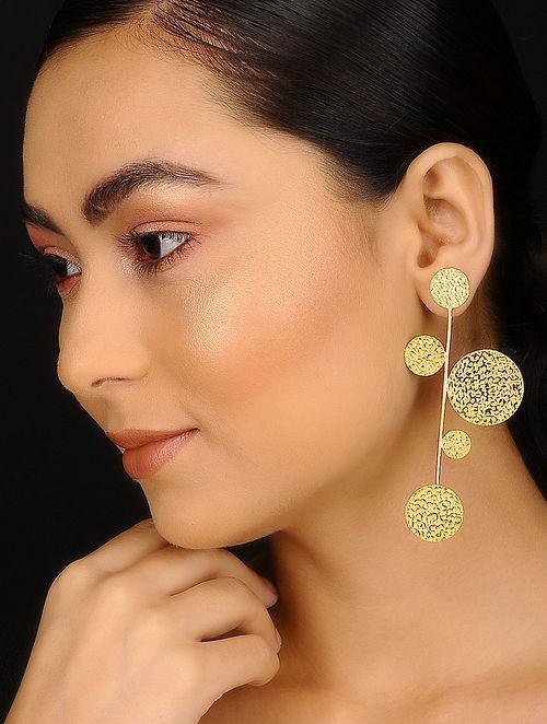 Blueberry gold plated brass drop earrings