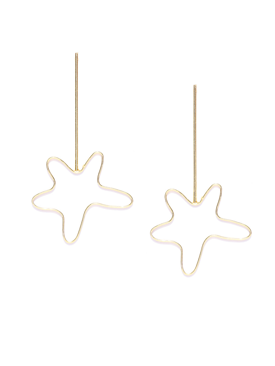Blueberry gold plated star shape drop earring