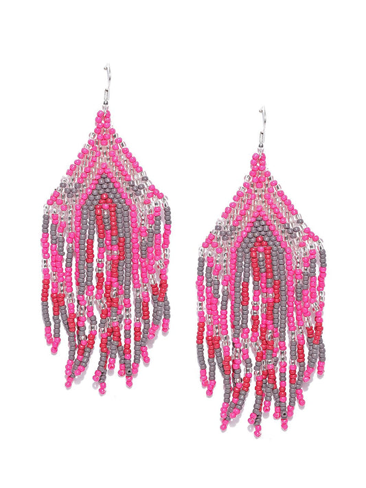 Blueberry multi coloured beads drop earring