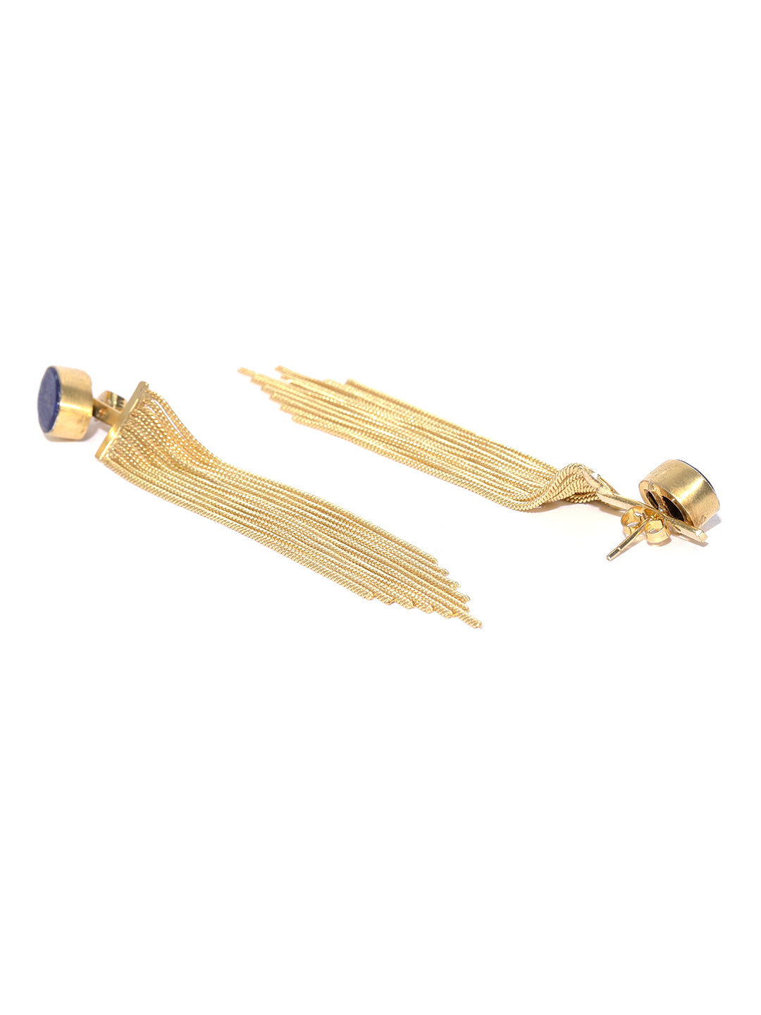 Blueberry gold plated chain taseel drop earring