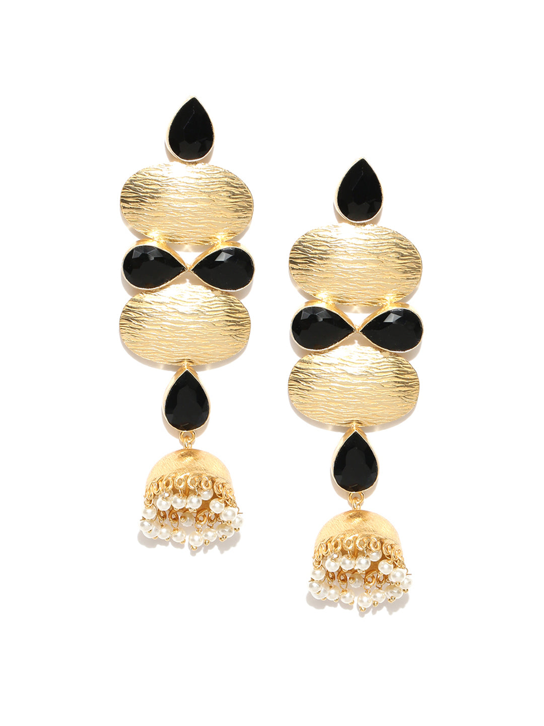 Blueberry gold plated jhumka detailing drop earring