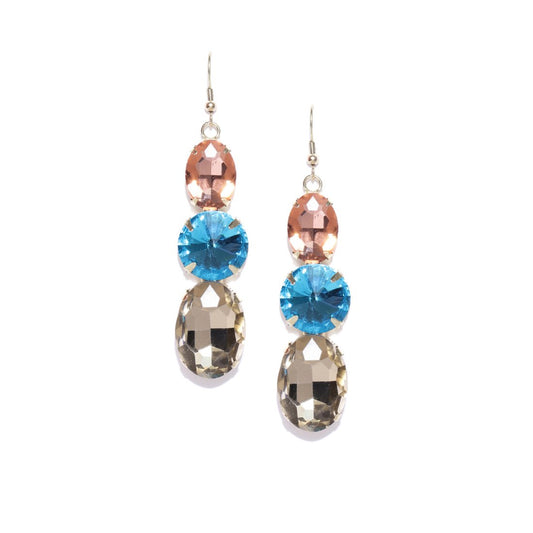 Blueberry stone studded drop earring