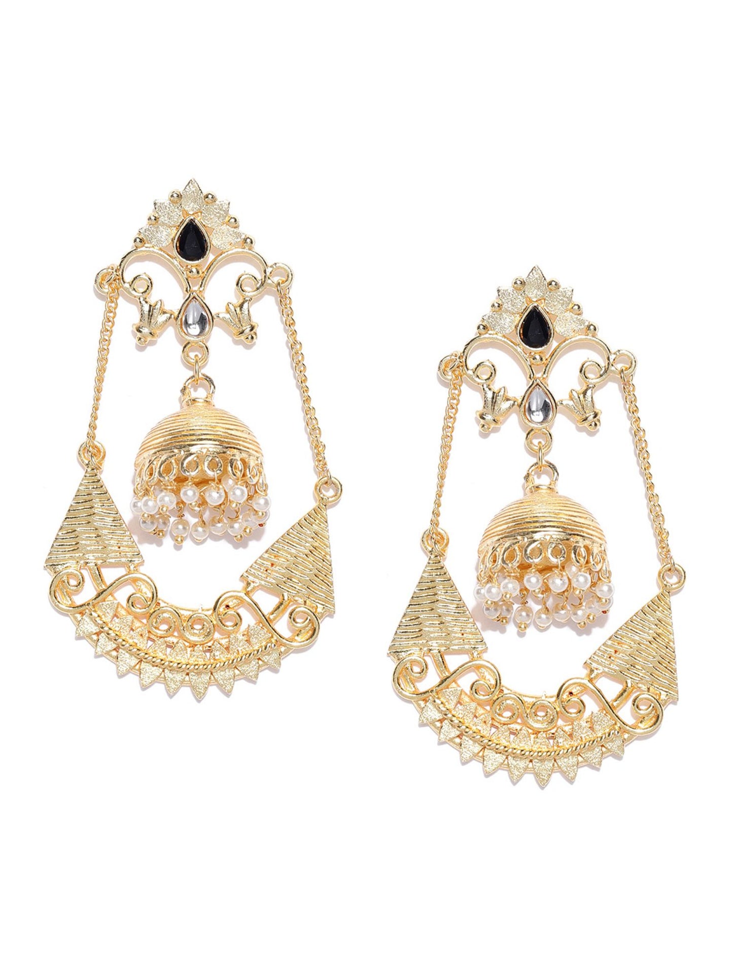 Blueberry gold dome drop earring studded mini stone