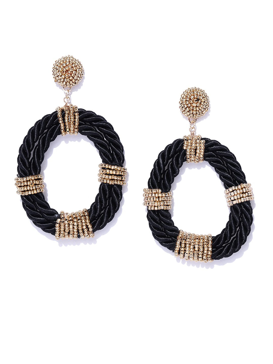 Flipkart.com - Buy SOHI sohi gold plated rhinestones black drop earrings  Alloy Drops & Danglers Online at Best Prices in India