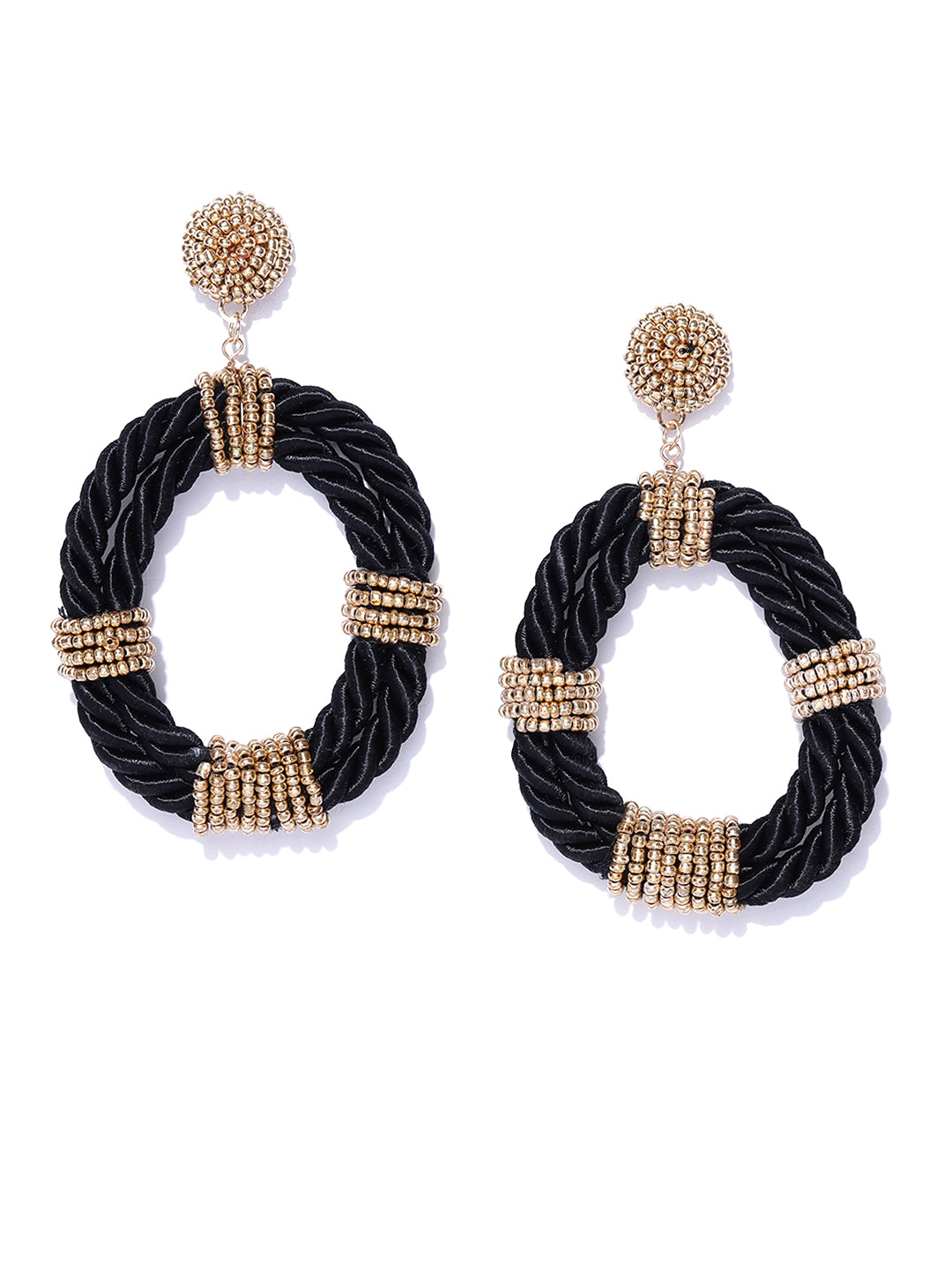 Blueberry black color rope drop earring