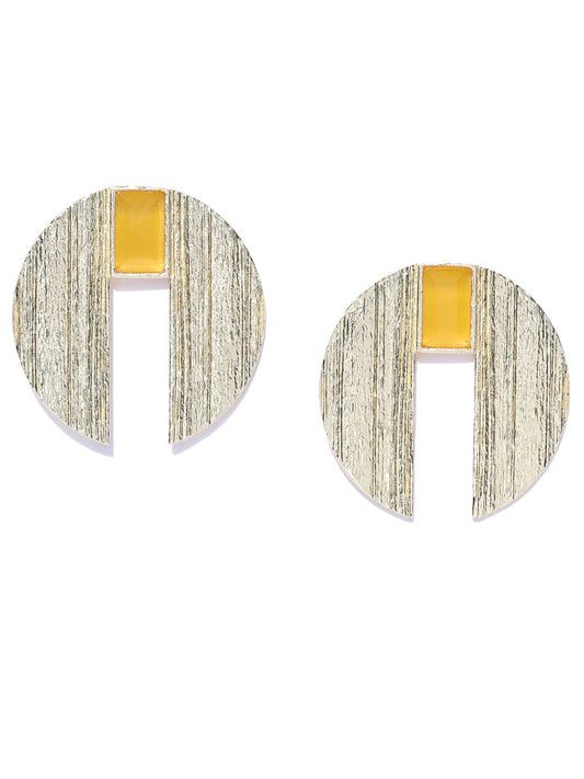 Blueberry gold plated stone detailing drop earring