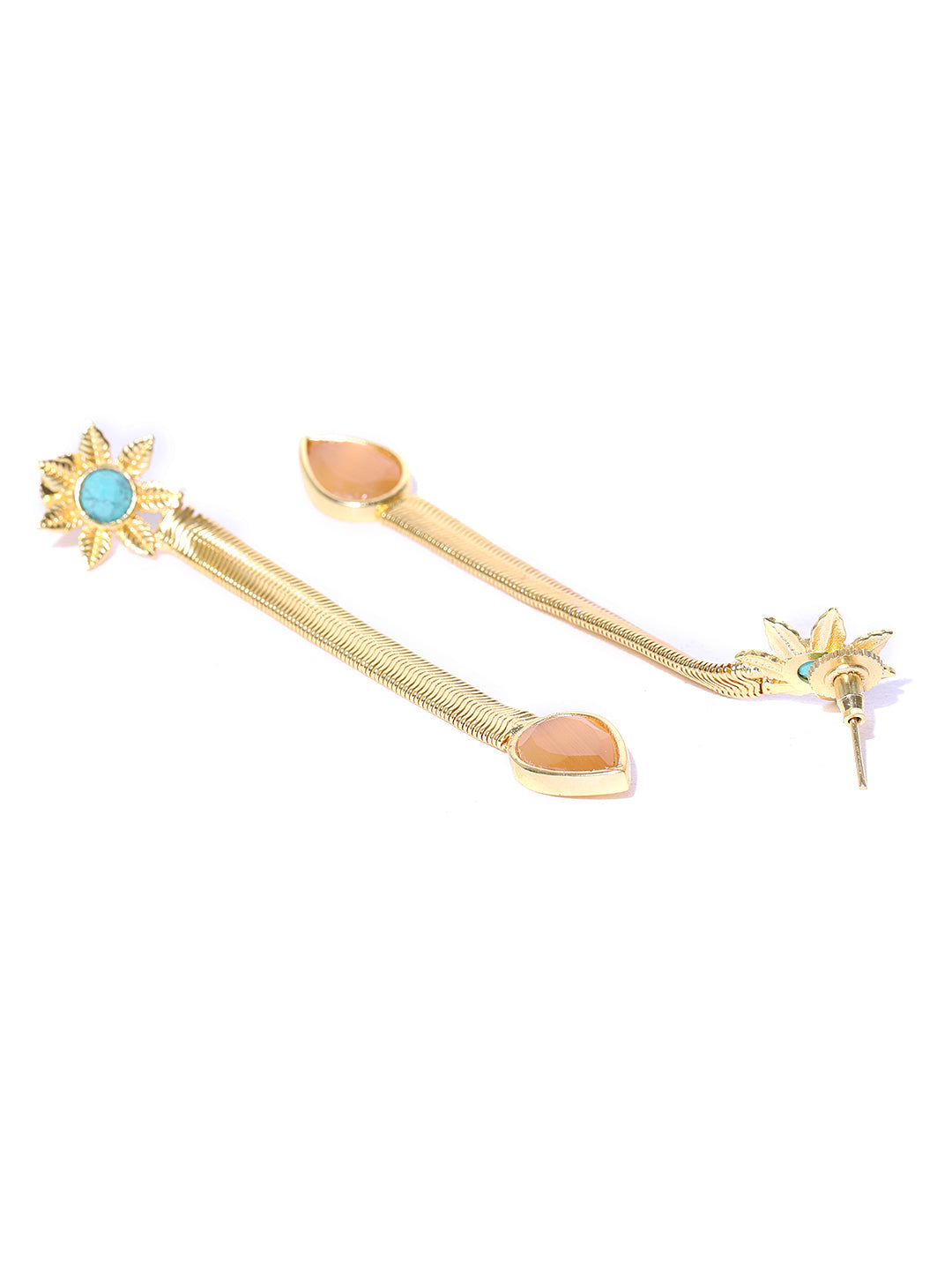 Blueberry gold plated agate sone detailing drop earring