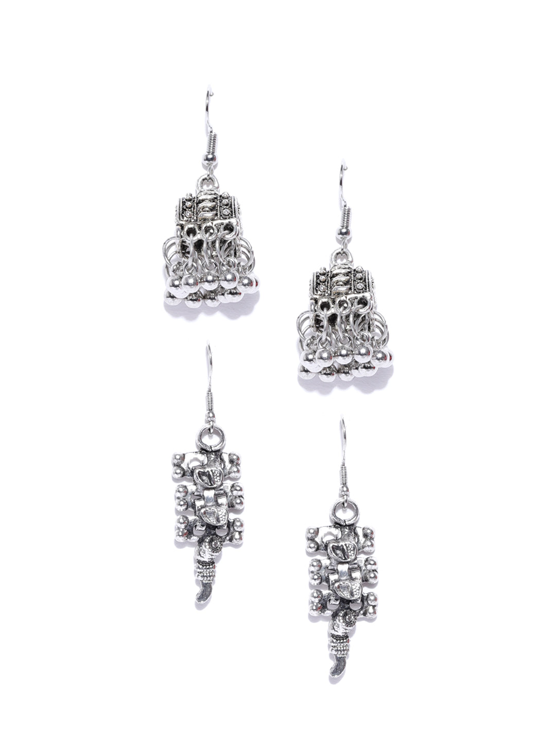 Blueberry set of 2 silver plated drop earring