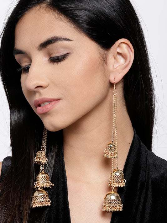 Blueberry gold plated jhumka drop earring