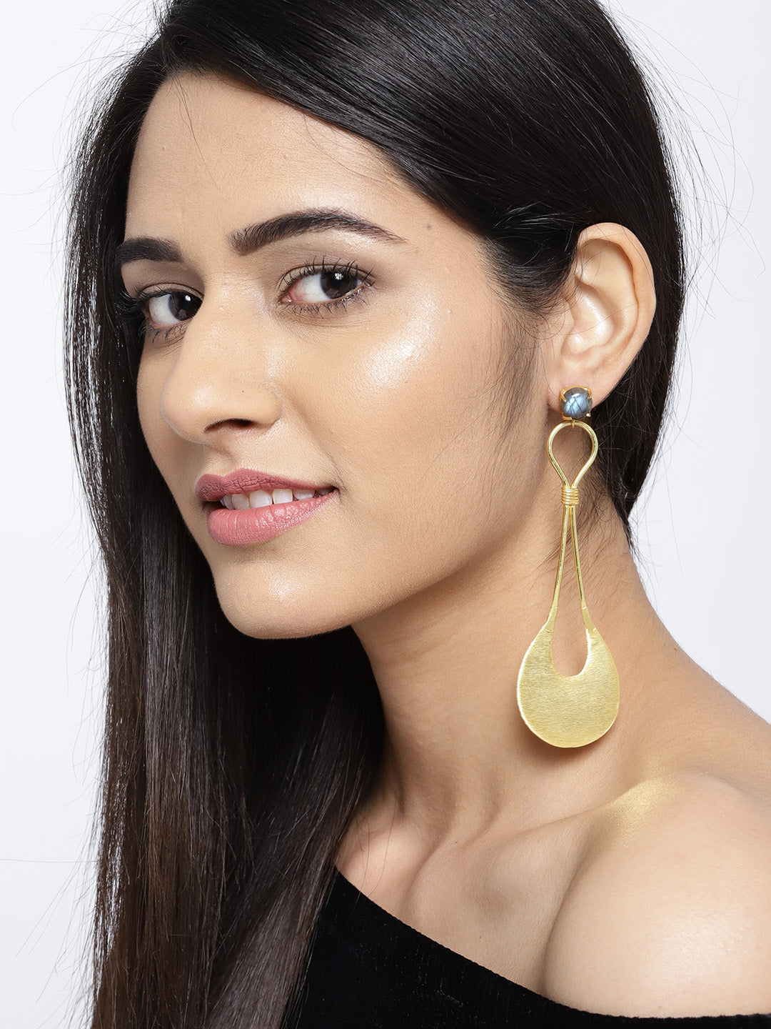 Blueberry gold plated drop earring