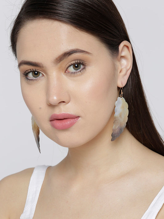 Blueberry feather shape drop earring