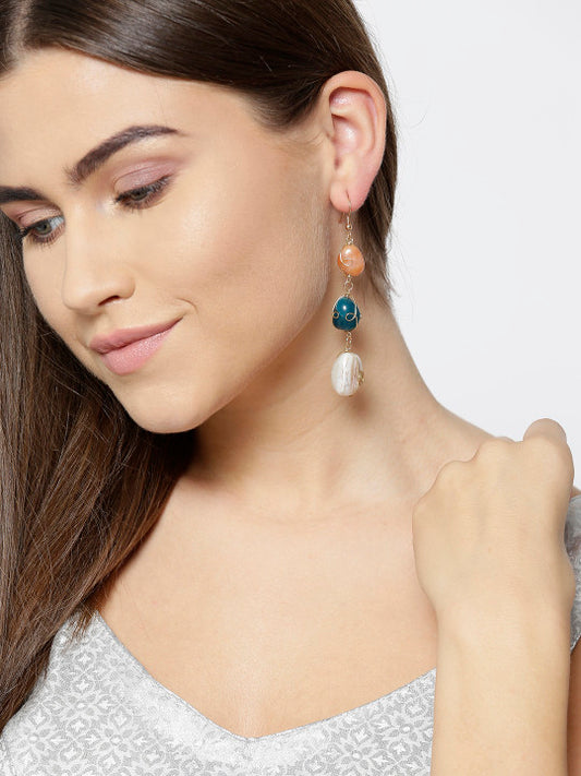 Blueberry multi colour stone drop earring