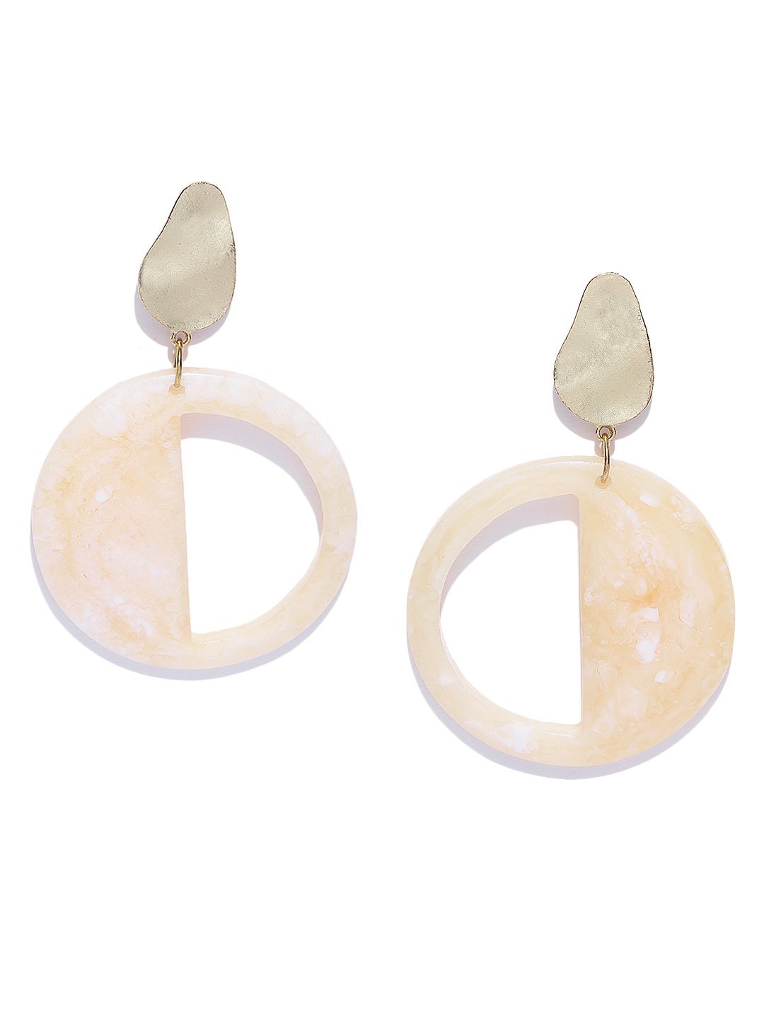 Blueberry off white circular drop earring