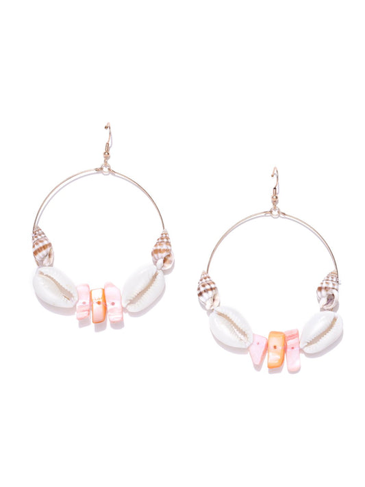 Blueberry multi colour shell detailing hoop earring