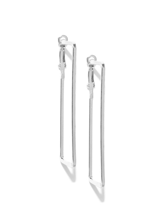 Blueberry silver plated rectangle shape hoop earing