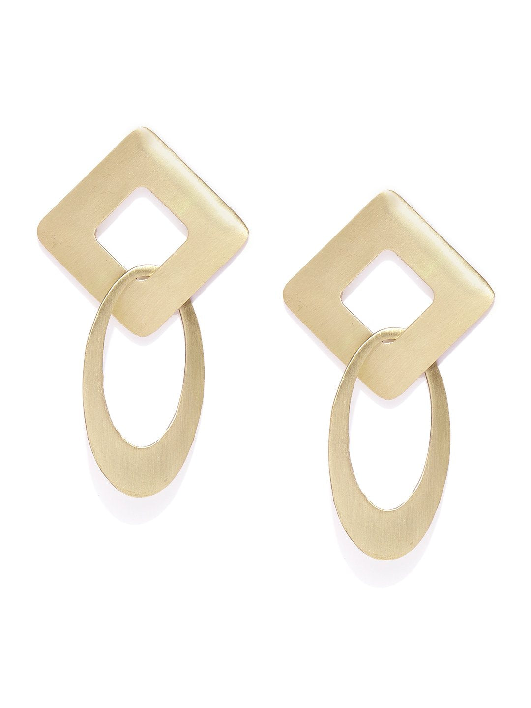 Blueebrry gold plated circular drop earring