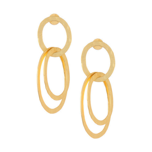 Blueberry Gold plated brass circular shape drop earring