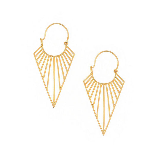 Blueberry gold plated brass drop earring