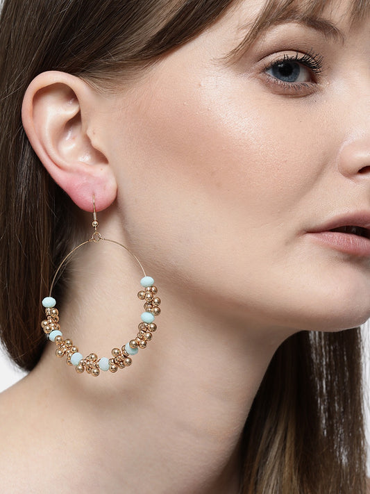 Blueberry golden beaded detailing drop earring