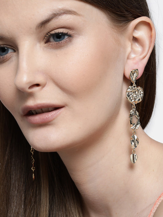 Blueberry gold plated stone detailing drop earring