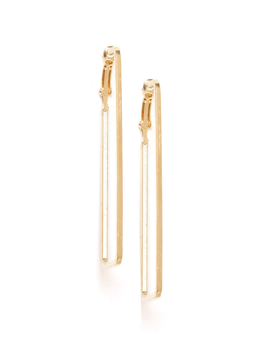 Blueberry gold plated square shape hoop earring